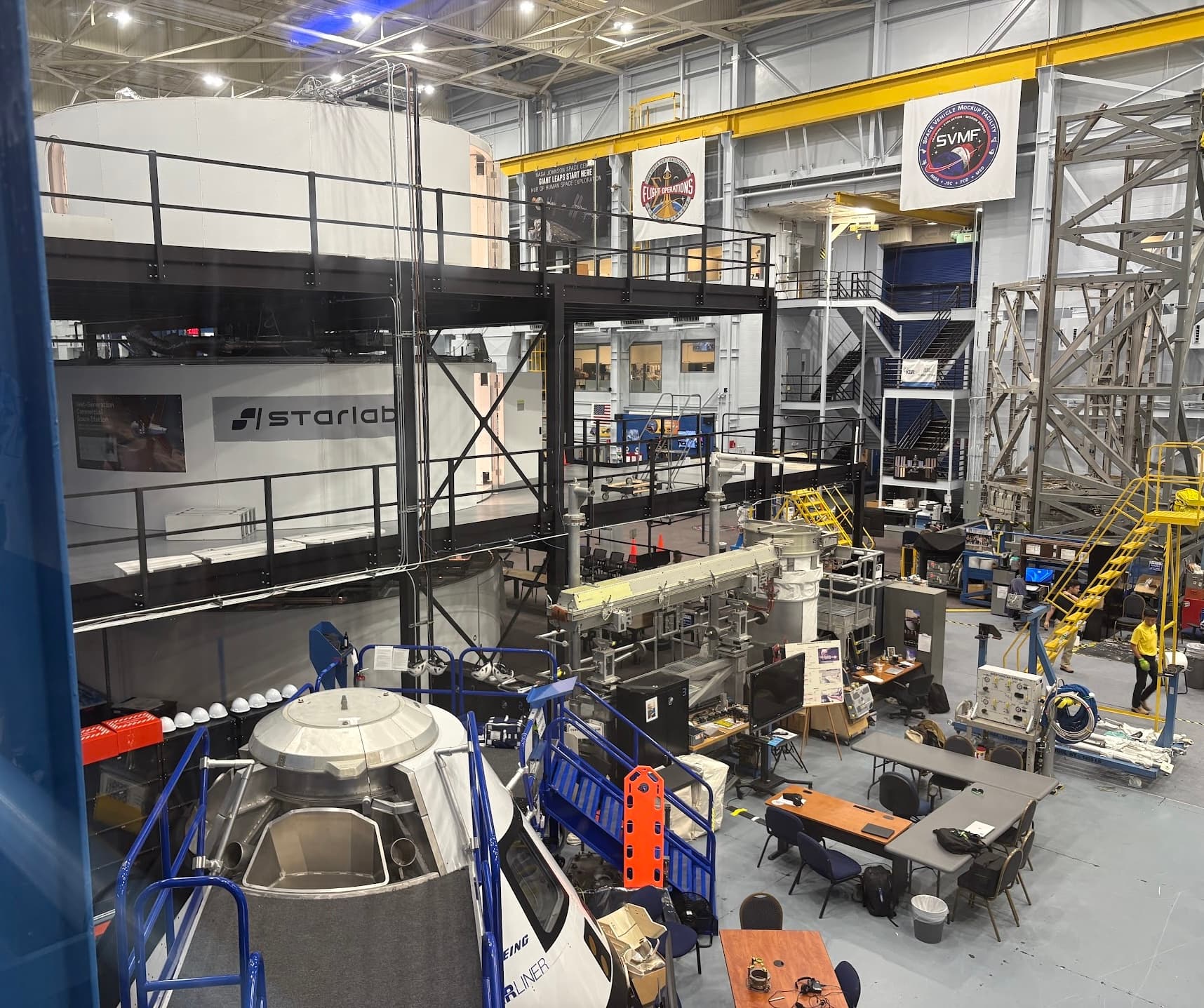 The Starlab and surrounding flight operations exhibits inside Space Center Houston.